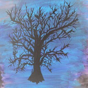Original Acrylic Painting Made in Lexington, KY, Blueprint Of A Tree Artist Sign